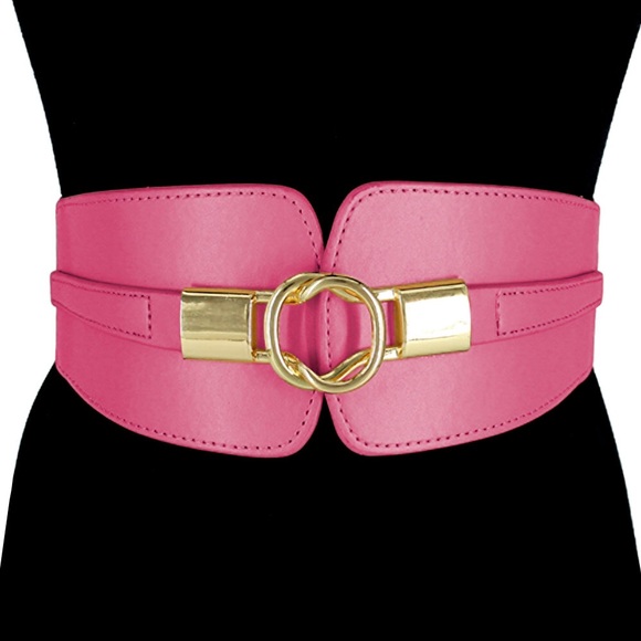 Pink & Gold Wide Waist Corset Statement Belt - Picture 1 of 1